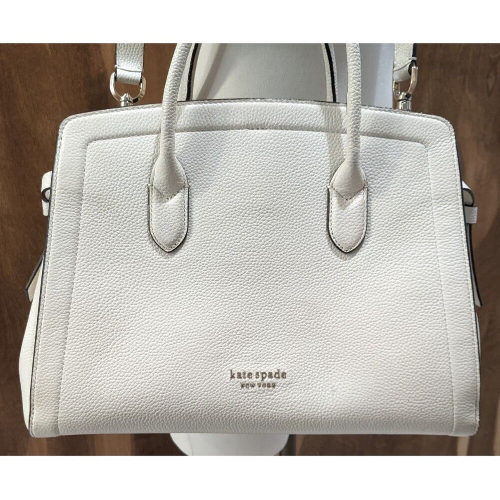 KATE SPADE Knott Large Satchel Off White Pebbled Leather - Picture 4 of 16